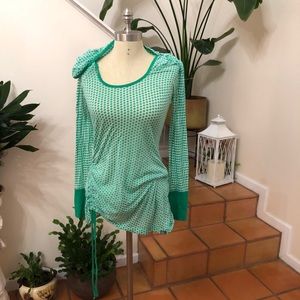 prAna | Green Polka Dot Hoodie